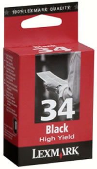 Lexmark 34 high yield black ink cartridge