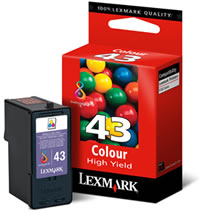 Lexmark 43 colour high yield ink cartridge