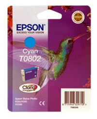 Epson T0802 cyan ink cartridge