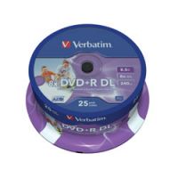 Verbatim Full Face Printable 8x Double Layer DVD+R (25 pack)