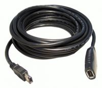 Firewire IEEE1394 6 pin male - 6 pin female, active extension cable - 5 Mtrs